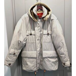 London Fog Puffer Hooded Jacket  Coat Beige Size M